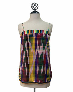 Scotch /& Soda Printed Jersey Tank Top with Woven Front Panel Camiseta sin Mangas para Mujer