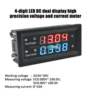 DC0-100V 10A Dual Display Voltage Current Power Meter Ammeter M4430 4-digit LED - Picture 1 of 11