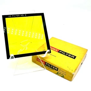 Vintage Kodak Wratten 3x3 75mm Square Filter K2 #8 Yellow in Excellent Condition - Picture 1 of 6
