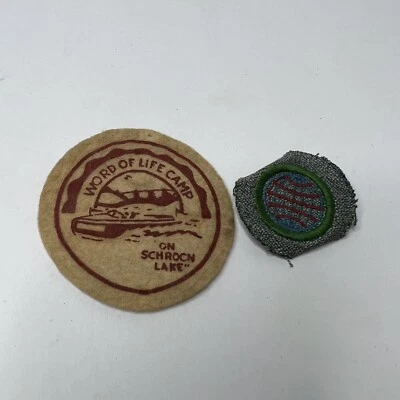 Vintage World Of Life BIBLE CAMP Sew On Patch Religious Church Religion - Image 1 of 3