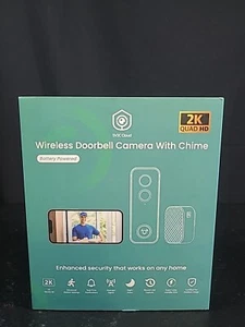SV3C Battery Powered Wireless Video Doorbell Camera with Chime 2K Quad HD New - Picture 1 of 8