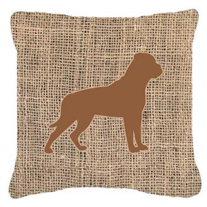 Carolines Treasures BB1083-BL-BN-PW1414 Rottweiler Burlap & Brown Decorative ... - Picture 1 of 1