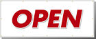 Banner "OPEN" 60" x 24" 13 oz. Vinyl Banner By Highway Traffic Supply