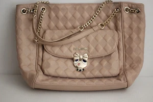 Love Moschino Quilted Love Bow Girl Tote Shoulder Handbag - Beige - Picture 1 of 9