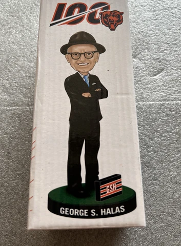 Chicago Bears 100th Anniversary Giveaway, George Halas Bobblehead Cover