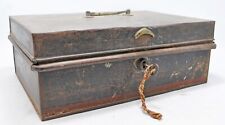 Antique Iron Shopkeeper's Cash Chest Money Box Original Old Hand Crafted