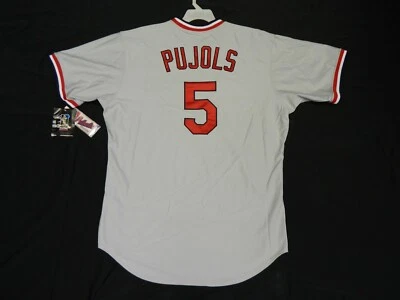 Auténtica camiseta gris 48 Albert Pujols St. Louis Cardinals 1978 retro TBC Foto 1 de 2
