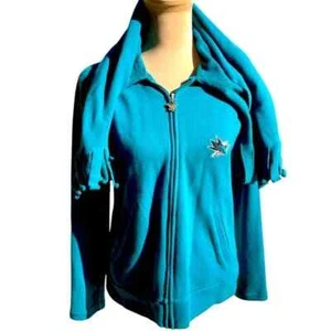 San Jose Sharks Zip Up Sweatshirt with Built In Scarf Touch Women's- Size Large - Picture 1 of 9