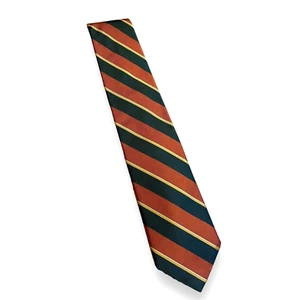 Corbata vintage Henry James LTD Gran Bretaña a rayas diagonales naranja negro amarillo - Imagen 1 de 5
