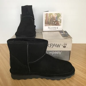 Woman Bearpaw Alyssa Fashion Boot 2130W Color Black Size 9 Suede & Wool New - Picture 1 of 24