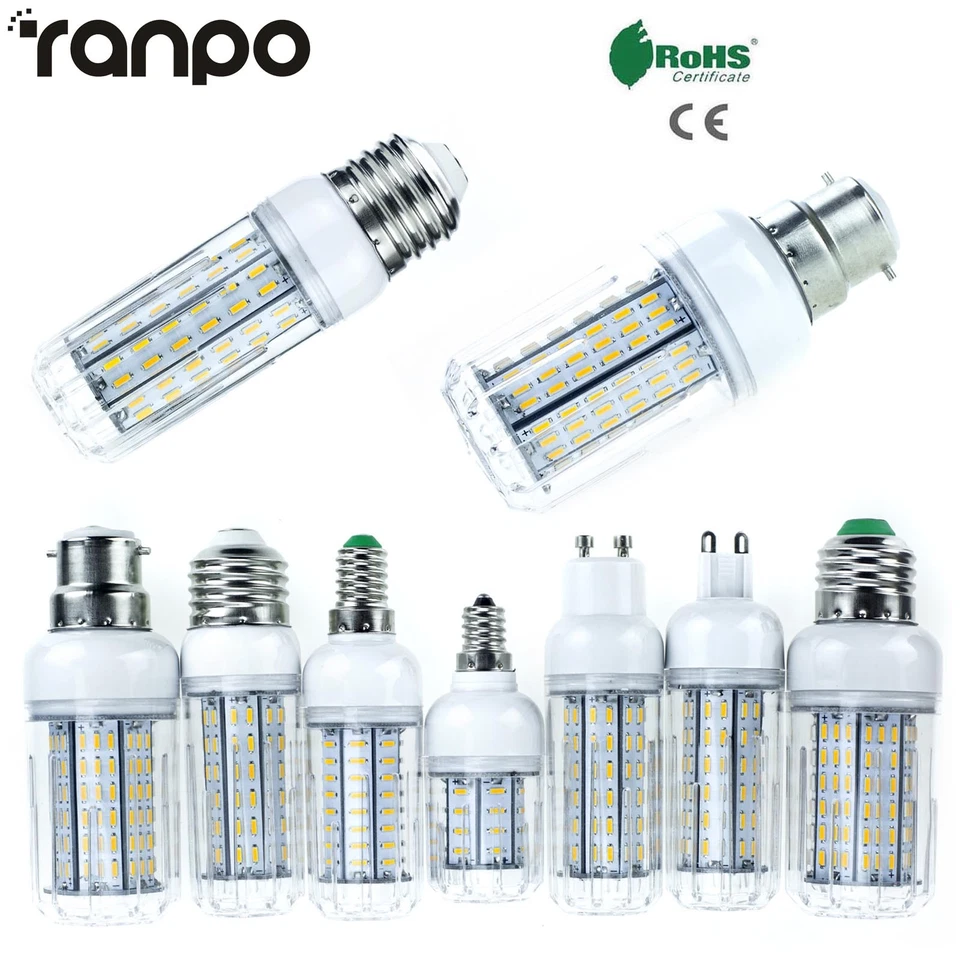 LED Corn Bulb E26 E27 E12 E14 G9 GU10 10W 20W 25W 30W 4014 SMD Light Lamp RK214 - Image 1 of 4