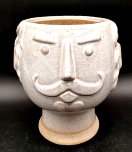 White Ceramic Grandpa Head/Face Cache Pot Pedestal Planter 7 x 6 in Grandpa-core - Picture 1 of 10