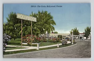 Cartolina d'epoca ��Il cerchio, Hollywood, Fl palme auto lampione �� - Foto 1 di 2