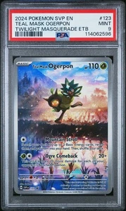 2024 Pokemon SVP EN-SV Black Star Promo #123 Teal Mask Ogerpon PSA 9 - Bild 1 von 2