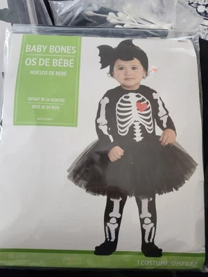 Bebé Huesos Esqueleto Niño Disfraz Niña Lindo Traje Tú mismo Vestido Elegante Halloween  Foto 1 de 4
