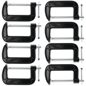 C Klemme, 8 Stück Schwerlast Stahl C Klemmen Set, Gusseisen Rahmen T-Griff C-Klemme... - Bild 1 von 7