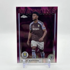 2024 Chrome UEFA Club Competitions Magenta Prism Refractor /75 Ollie Watkins #33 - Picture 1 of 2