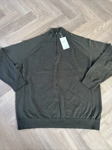 Jersey de punto fino Marks and Spencer para hombre de algodón rico con cremallera 2XL - Imagen 1 de 8