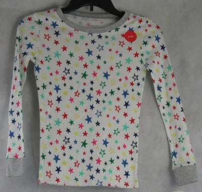 Holiday Lane Kids Boys Girls 100% Cotton Pajama Top, White Multi Stars, Size 12 - Image 1 of 3