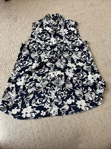 The Limited Blue And White Floral Sleeveless Tunic Size Small - Picture 1 of 2