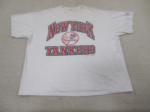 VTG New York Yankees Shirt Mens 2XL XXL White 1999 Logo Athletic MLB Short Sleev - Picture 1 of 9