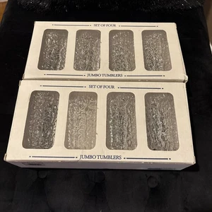 Vintage Stotter Plastic Jumbo Tumblers  Glasses Two Boxes Of Four In Boxes - Picture 1 of 12