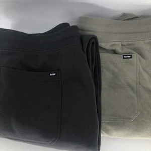 2 Pairs HURLEY Men's Fleece Joggers Pants Athletic Sweatpants Green & Gray XL - Picture 1 of 18