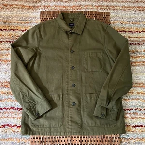 J. CREW Canvas Button Down Chore Jacket Green Men's Size Medium M - Picture 1 of 3
