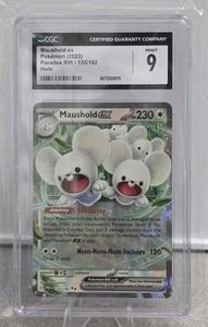 Maushold ex 155/182 SV04: Paradox Rift Holo Pokémon CGC Grade Mint 9 - Picture 1 of 2