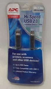 APC HI-Speed USB 2.0 Certified Device Cable 6 ft/1.8m USB A To USB B USB2-6F-1V - Picture 1 of 3
