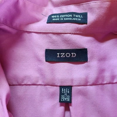 Izod Men's Shirt Purple Size Large Long Sleeve 100% Cotton Twill 16 Neck 34/35 - Image 1 of 4