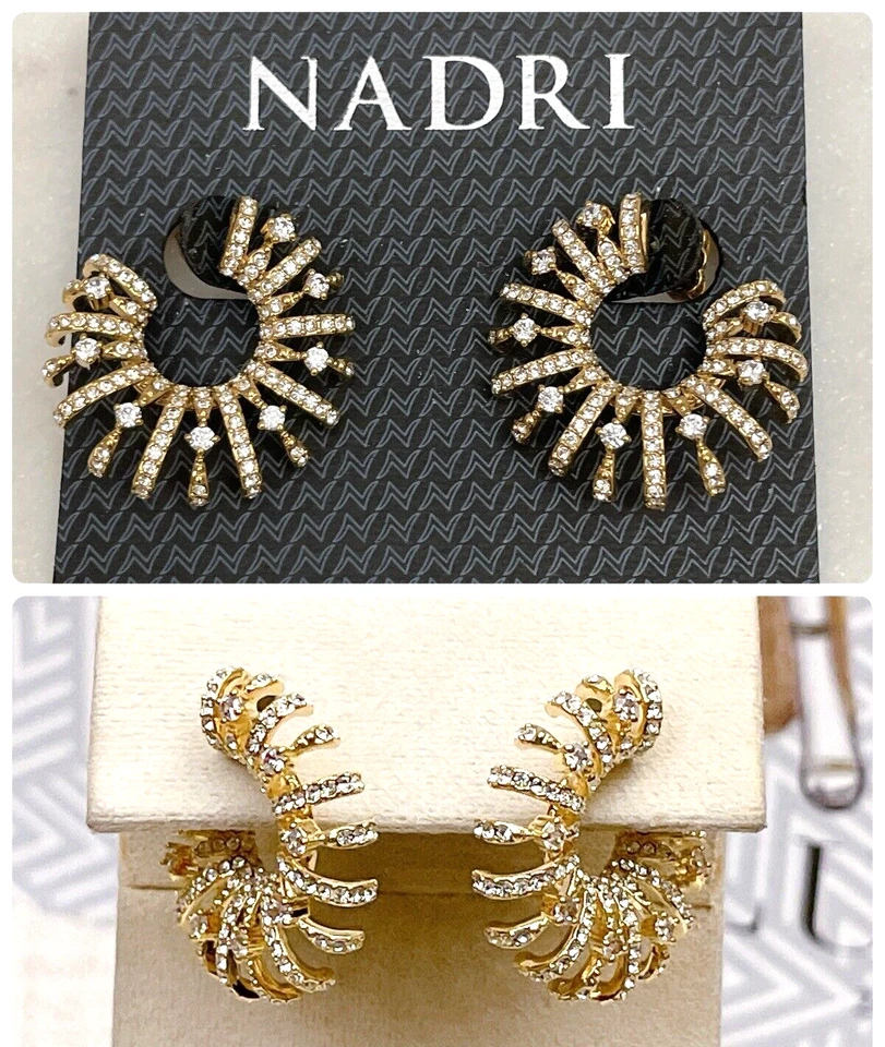 Pendientes de aro de circonita cúbica Nadri 'Liliana', nuevos con etiquetas Foto 1 de 1