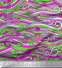 Soimoi Purple Velvet Fabric Artistic Waves Abstract Printed Fabric-Ze9