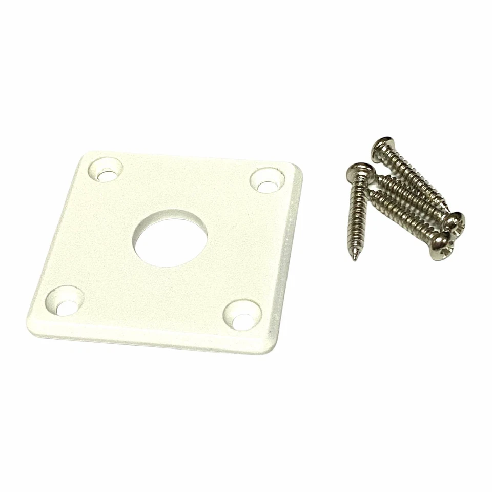 Placa Jack Quadrado AP-0633-025 para Guitarra/Baixo Les Paul® - Plástico Branco - Imagem 1 de 1