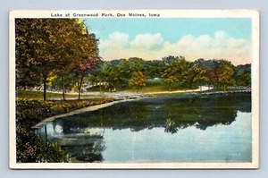 Greenwood Park Lake Des Moines Iowa Postcard Unposted - Bild 1 von 2