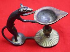 Lord Ganesha Rat Shape Oil Lamp For Adore Candle Holder Brass Temple Decor BM29