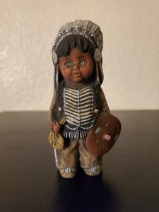 Figura de estatua de jefe indio pintada a mano de 4,5 pulgadas de colección nativo americano - Imagen 1 de 8