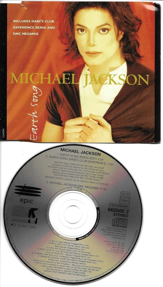 MICHAEL JACKSON Earth Song EDIT & CLUB & MEGAMIX Europe CD single USA seller Foto 1 de 1