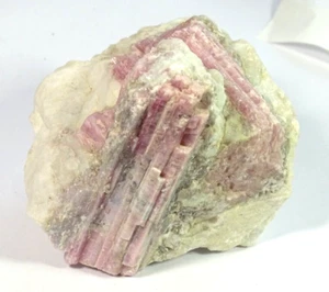 GROSSE GRUPPE RUBELLIT (ROSA TURMALIN) KRISTALL IN FELDSPAT 714 g 8,5 cm - Bild 1 von 6