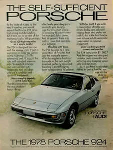 1978 Porsche 924 Self-Sufficient 31 mpg Handles With Ease Photo VINTAGE PRINT AD - Picture 1 of 2