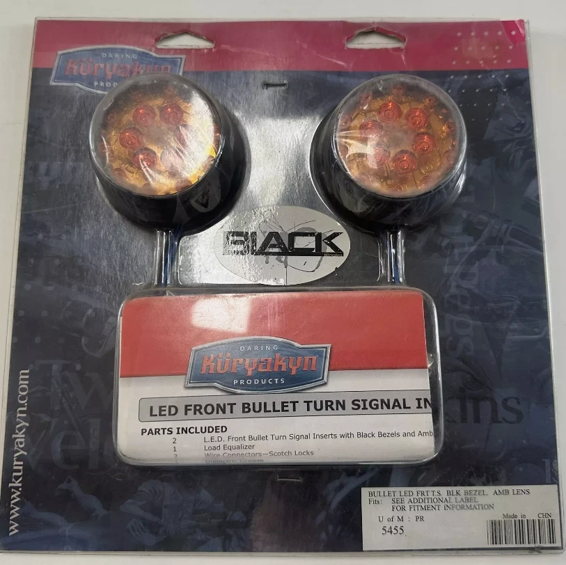 Kuryakyn - 5455 - LED Front Turn Signal Inserts, Bullet Style - Gloss Black... - Image 1 of 1