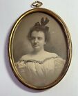 Antique Oval Hanging Brass Photo Frame #151