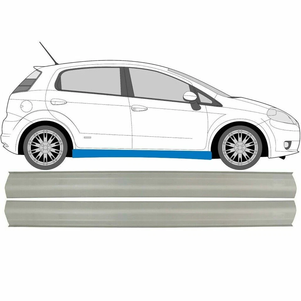 FIAT PUNTO / GRANDE / EVO 2005-2018 2x Réparation de Seuil  / Paire - Photo 1/2