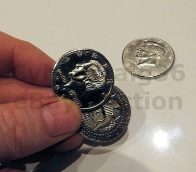 AMAZING COINS MAGIC GIMMICK US HALF DOLLAR FLIPPER FLIP GAFF & FAKE LIBERTY COIN - Image 1 of 3