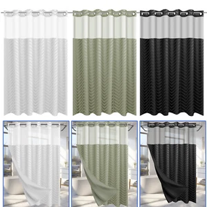 No Hook Shower Curtain Easy to Install Bathroom Curtain Easy to EWU - Picture 1 of 15