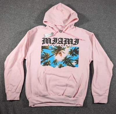 Rue21 Sudadera con Capucha Rosa Algodón Polar Sudadera Para Mujer S Miami "Easy Does It" Nueva Con Etiquetas Foto 1 de 4