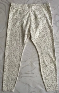 NEW HUE Brushed Lace Leggings sz XL 16/18 Ivory Tan Style 16910 - Picture 1 of 7