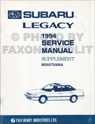 Suplemento Del Manual De Taller De Reparación Del Subaru Legacy 1994 - Imagen 1 de 2