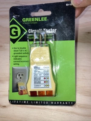 2003 NUEVO Probador de Circuito Greenlee 93-10 Inglés Francés Español Instrucciones Foto 1 de 3