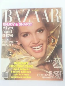 Vintage Harpers Bazaar Magazine Dec 1988 Y2K Fashion Model Ashley Richardson - Picture 1 of 12